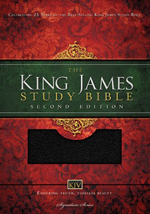 Popular as a Gift for Men - KJV King James Study Bible (Second Ed) - Thumb Indexed - Black Bonded Leather