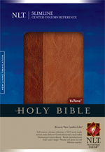 NLT Slimline Center Column Reference Bible, Brown/Tan LeatherLike - Image 2