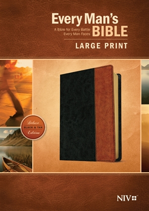 NIV Everymans Bible Large Print (10 pt) Black/Tan Leather Look - Image 2