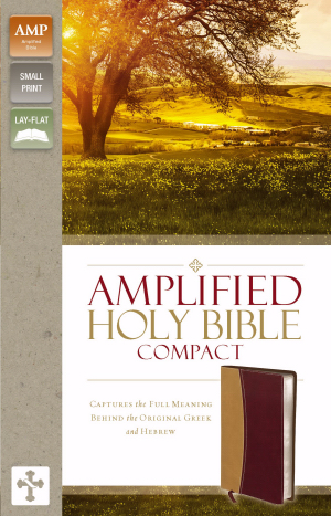 Amplified Bible Revised Compact (6.2 pt. Font) Camel/Burgundy DuoTone