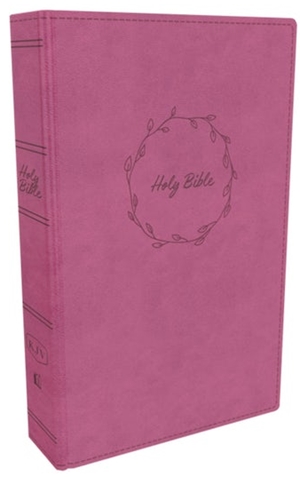KJV Thinline Bible Large Print 11.5 Pt. (Comfort Print) Pink Leathersoft