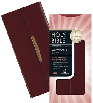 NKJV Classic Companion Bible with Snap Flap Burgundy Bonded Leather