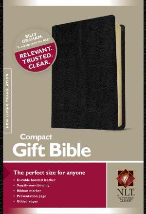 NLT Compact Gift Bible - Black Bonded Leather