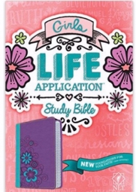 NLT Girls Life Application Study Bible Purple Teal Flower TuTone
