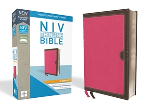 NIV Thinline Bible/Compact (Comfort Print) Pink/Chocolate Leathersoft