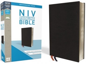 NIV Thinline Bible (Comfort Print)-Black Bonded Leather