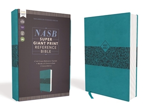 NASB Super Giant Print (16.5 pt.) Ref. Bible Comfort Print Teal Leathersoft