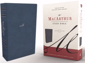 NKJV MacArthur Study Bible (2nd Edition) (Comfort Print)-Navy Blue Leathersoft