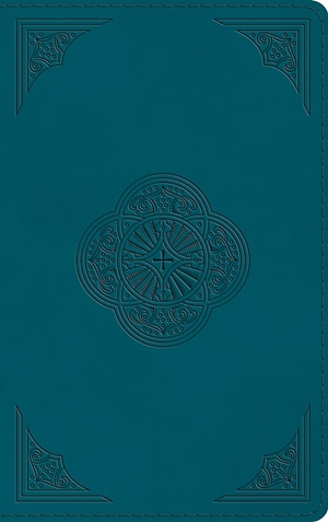 ESV Thinline Bible-Deep Teal, Rotunda Design TruTone