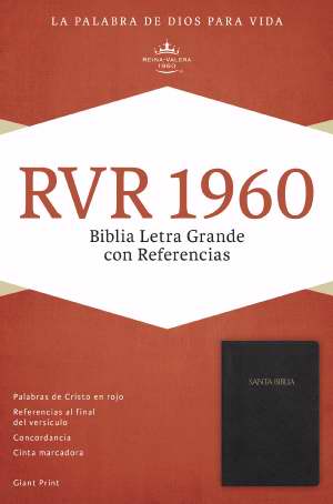 Span-RVR 1960 Giant Print Reference Bible-Black LeatherTouch Indexed